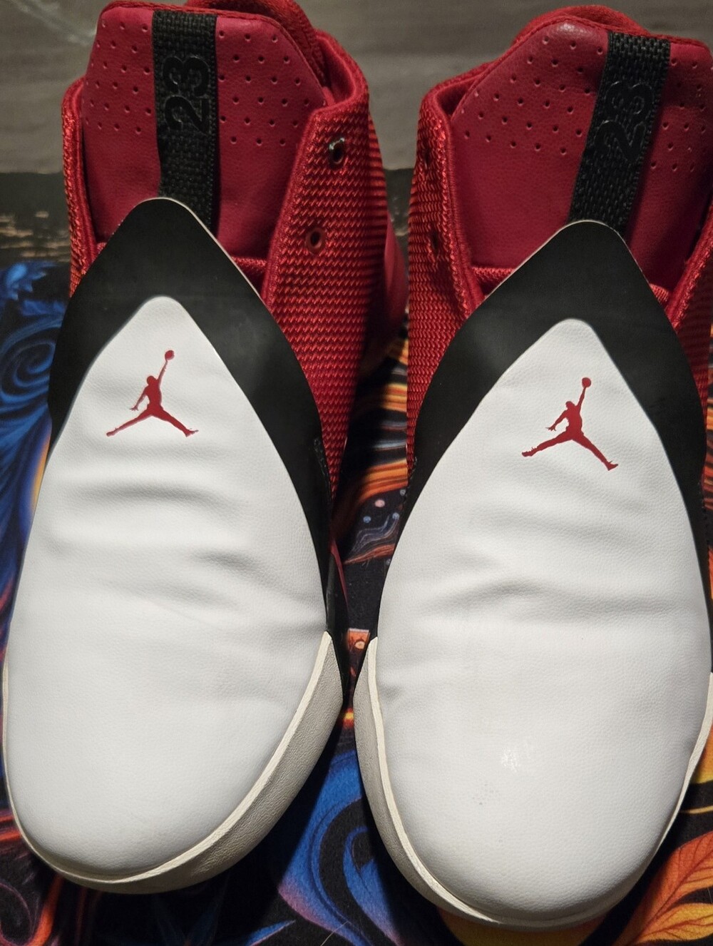 Jordan White & Red Slip-On Shoe Covers
